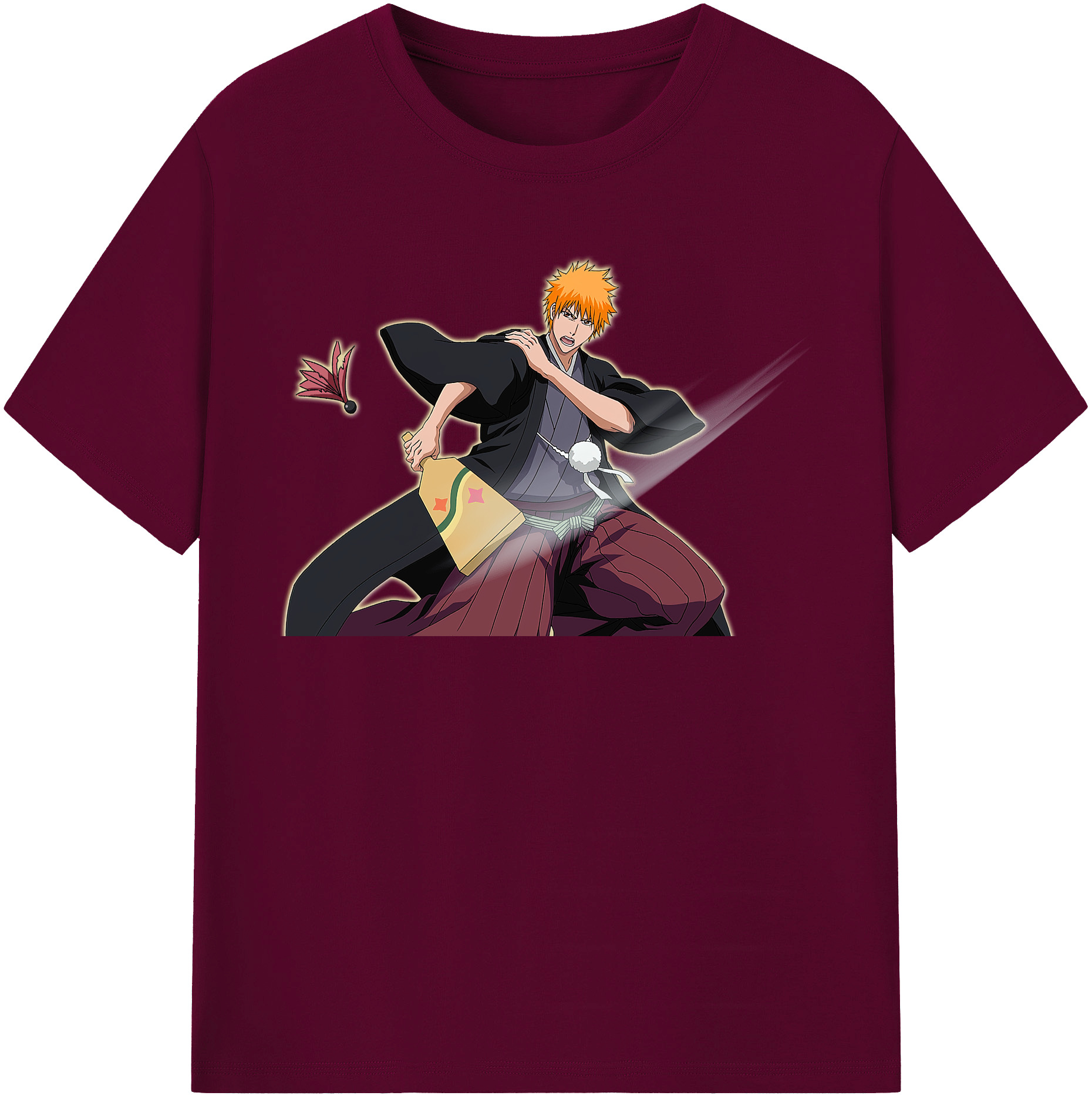 （画像用） ブリーチ 黒崎一護（くろさき いちご）BLEACH Kurosaki Ichigo レディースカジュアルプリントTシャツ（綿100％）
